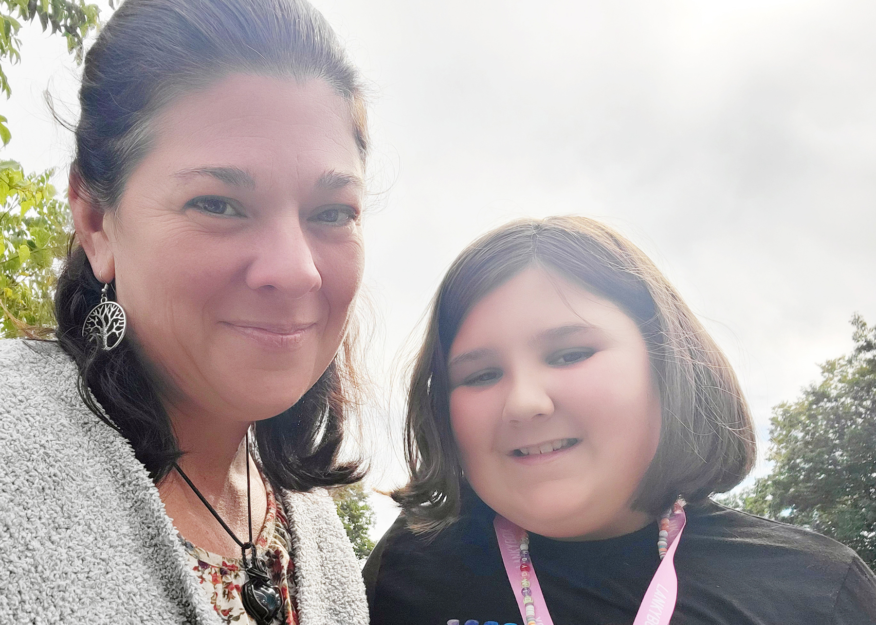 The package that Amy (left) and her daughter received in 2024 brought joy and relief.